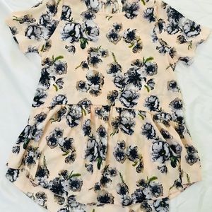 Flowy Floral Peplum Blouse